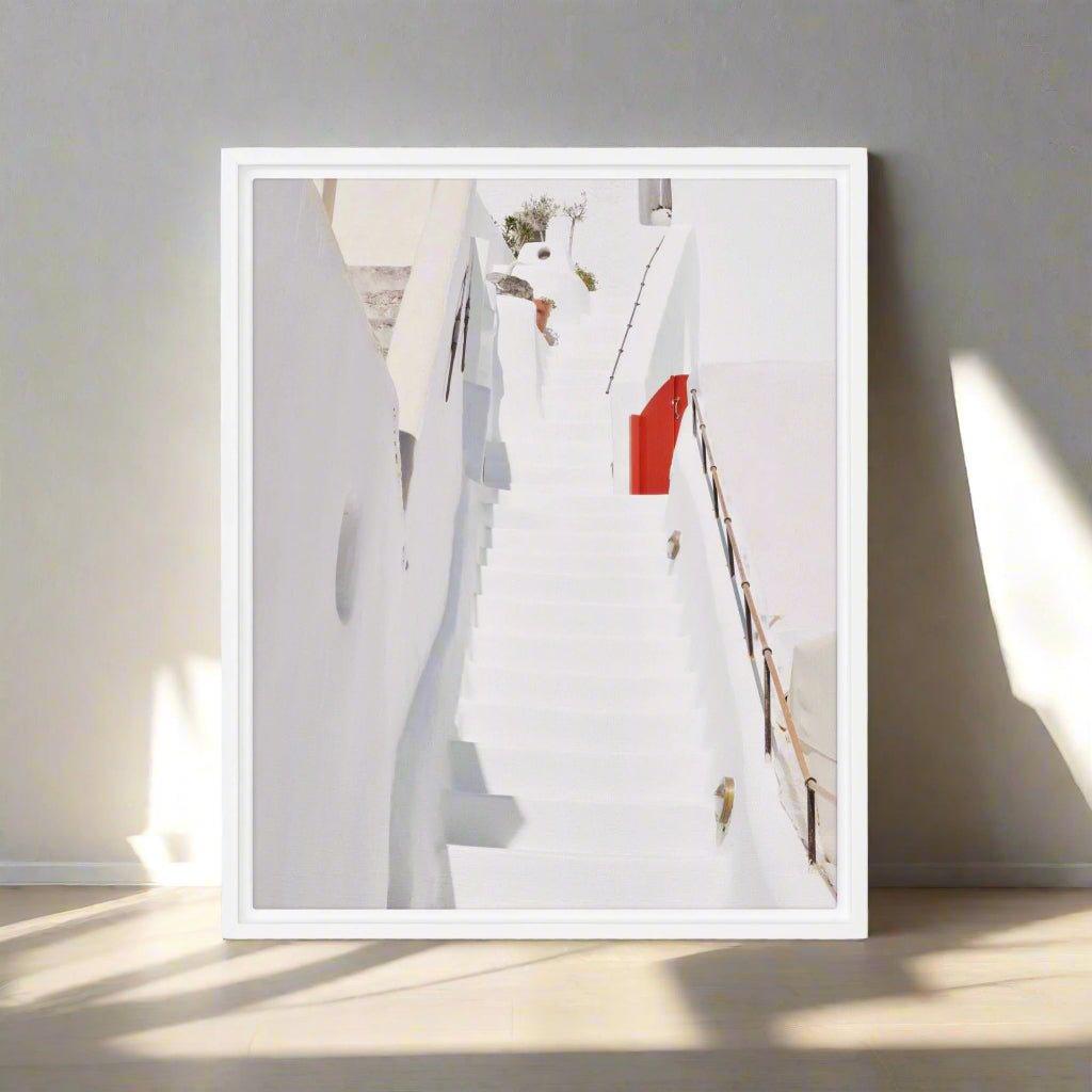 Santorini Wood Framed Canvas - Artiome™ - Wall Art