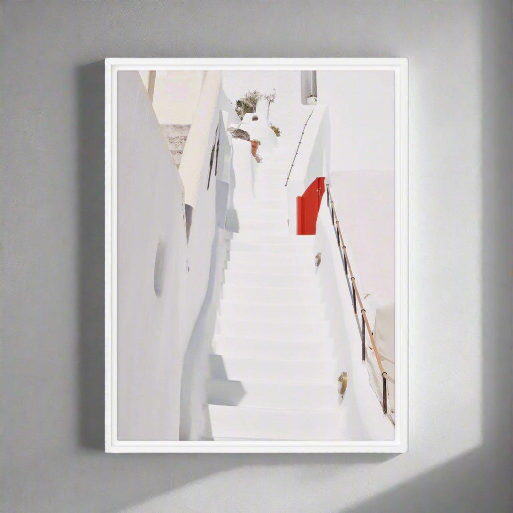 Santorini Wood Framed Canvas - Artiome™ - Wall Art
