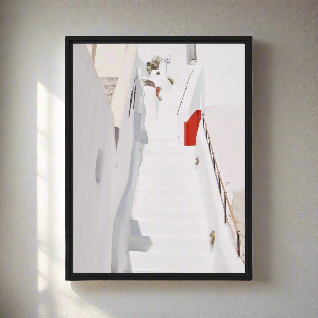Santorini Wood Framed Canvas - Artiome™ - Wall Art