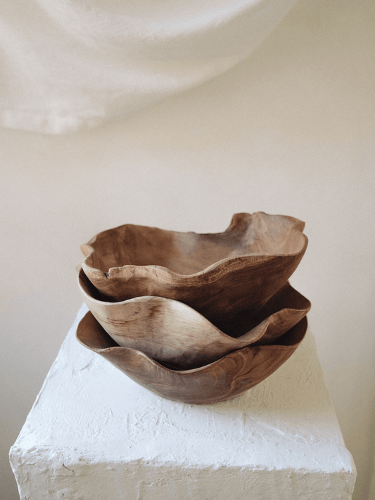 Ruffle Teak Bowl - Artiome™ - Found Object