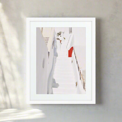 Santorini Matte Paper Framed Poster with Mat - Artiome™ - Wall Art