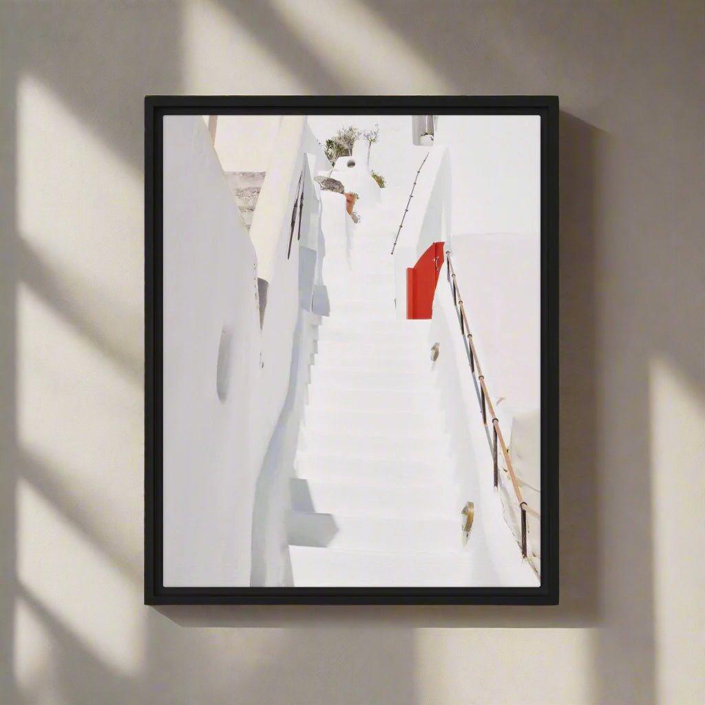 Santorini Wood Framed Canvas - Artiome™ - Wall Art