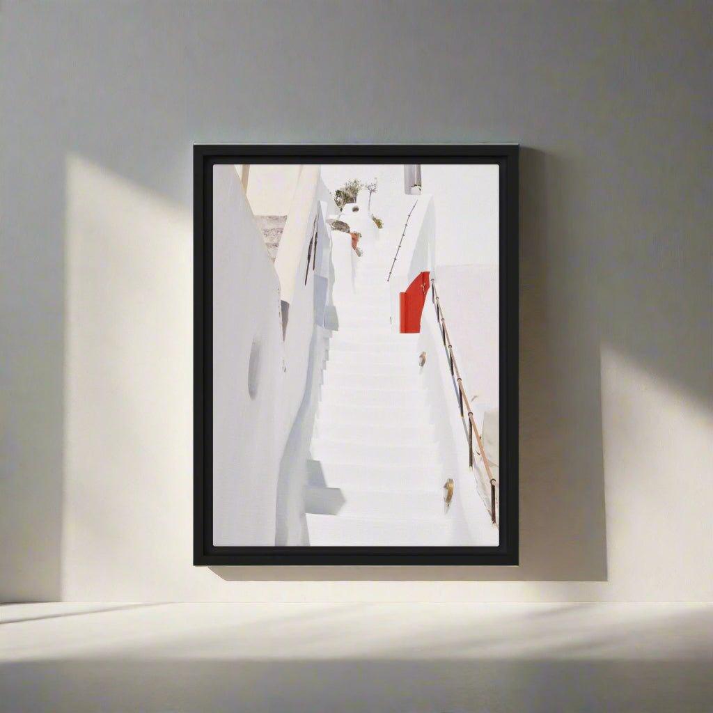 Santorini Wood Framed Canvas - Artiome™ - Wall Art