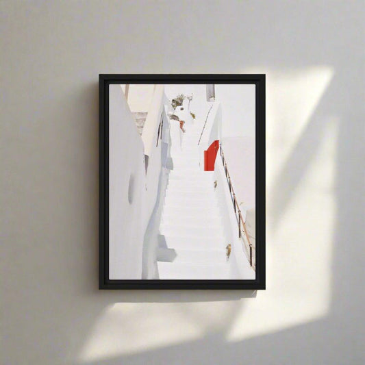 Santorini Wood Framed Canvas - Artiome™ - Wall Art