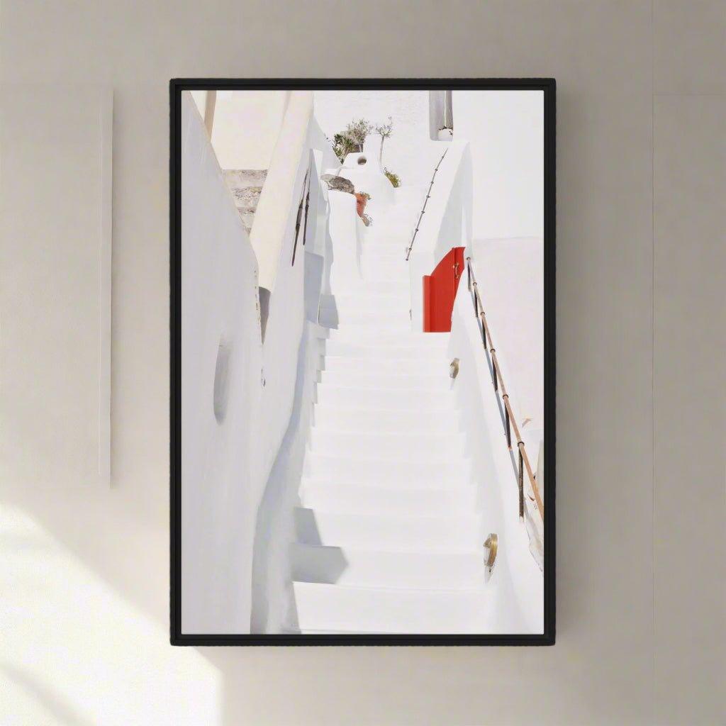 Santorini Wood Framed Canvas - Artiome™ - Wall Art