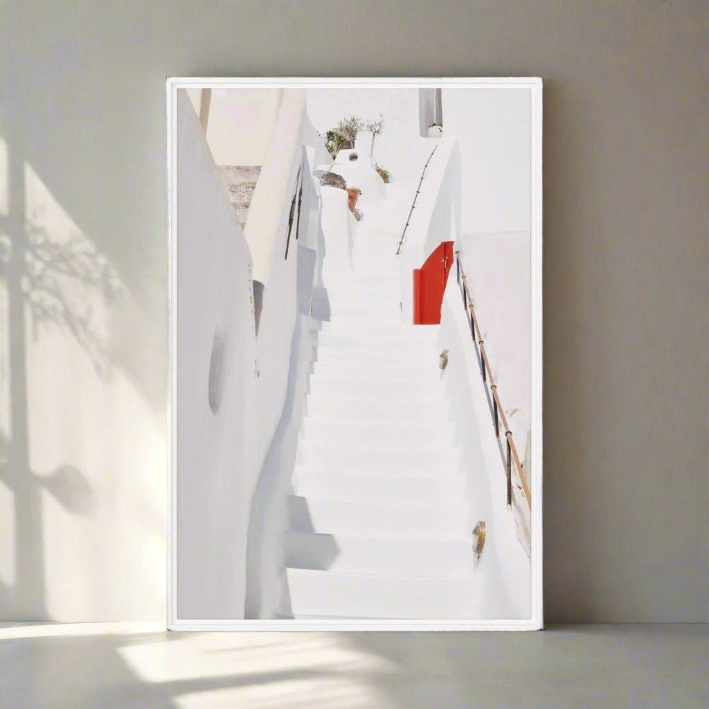 Santorini Wood Framed Canvas - Artiome™ - Wall Art