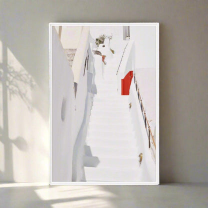 Santorini Wood Framed Canvas - Artiome™ - Wall Art